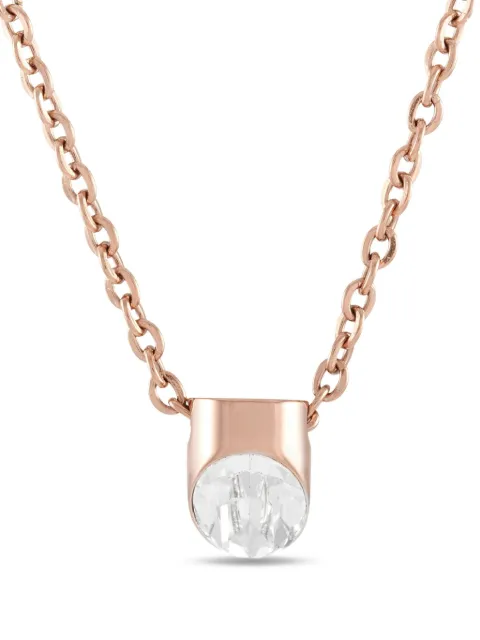 Calvin Klein Vintage Calvin Klein Brilliant Rose Gold PVD-Plated Stainless Steel White Crystal Necklace KJ8YPN140200 Pink KJ8YPN140200