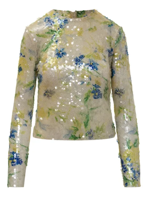 MSGM sequin-embellished blouse Yellow 3842MDM12257351