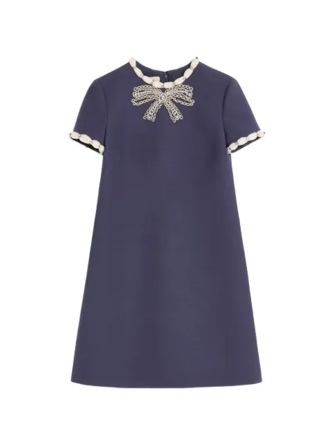Valentino Garavani embroidered Crepe Couture short dress Blue BVADR91CF