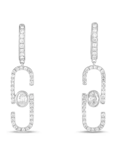 LB Exclusive 18K white gold diamond earrings Silver AER19752