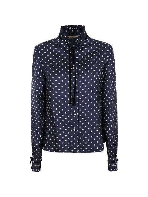 Valentino Garavani Plus de Pois-print twill shirt Blue BAB7U79ML