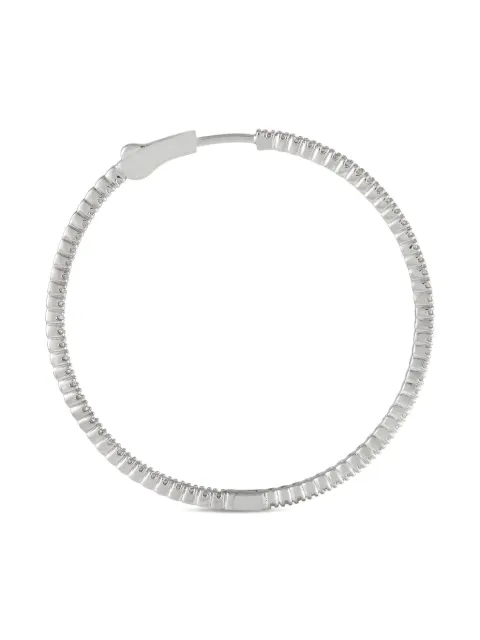 LB Exclusive 14K white gold diamond hoop earrings Silver MF08011123