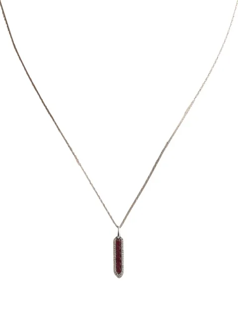 LB Exclusive 14K white gold diamond and ruby necklace Silver PD415752WRU