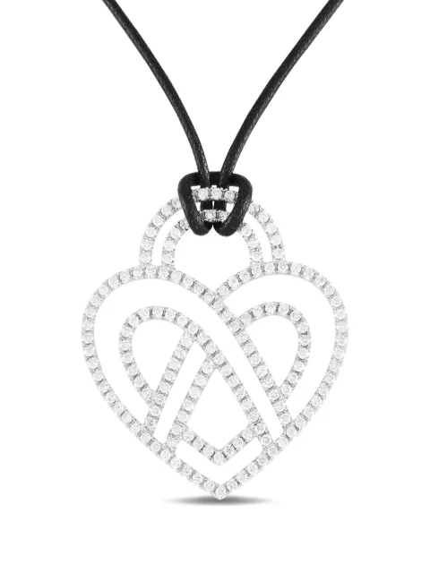 Poiray 18K white gold Heart diamond necklace Silver PPC8952