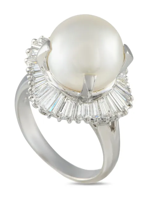 LB Exclusive platinum pearl and diamond ring Silver MF02022125