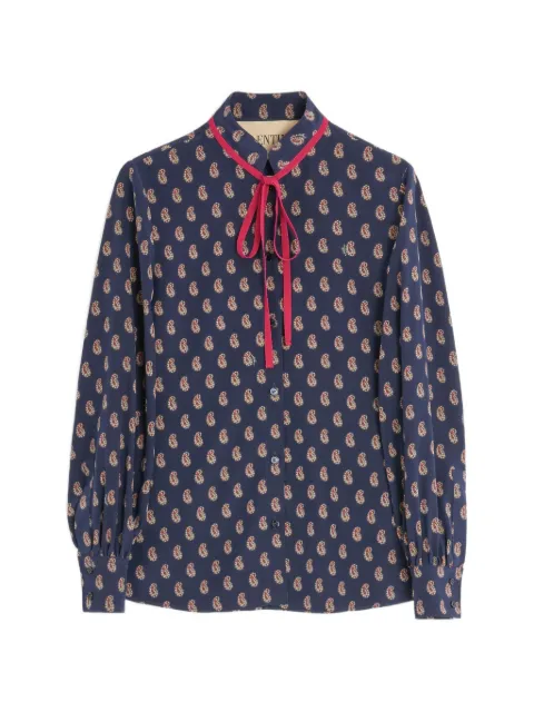Valentino Garavani crepe de chine shirt with Voyage Imaginaire paisley print Blue BAB7U19JA