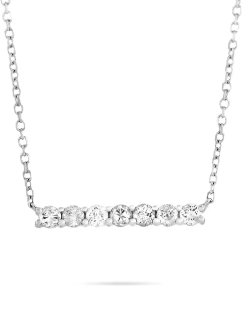 LB Exclusive 14K white gold diamond Bar necklace Silver ANK15805