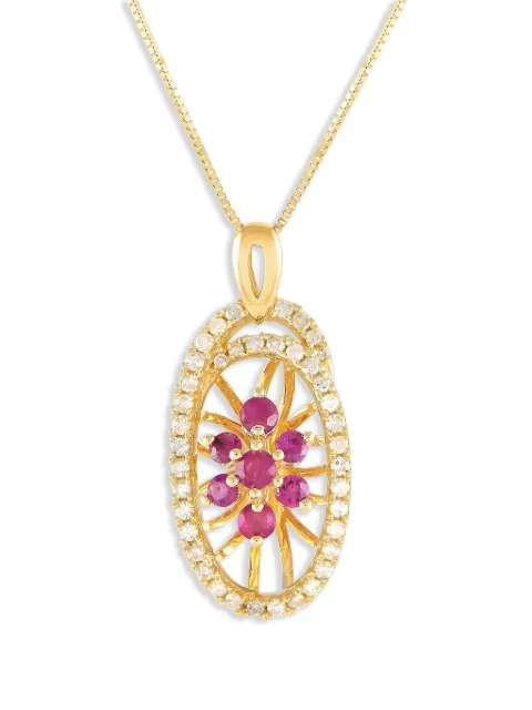 LB Exclusive 14K yellow gold diamond and ruby necklace Yellow PD415491YRU