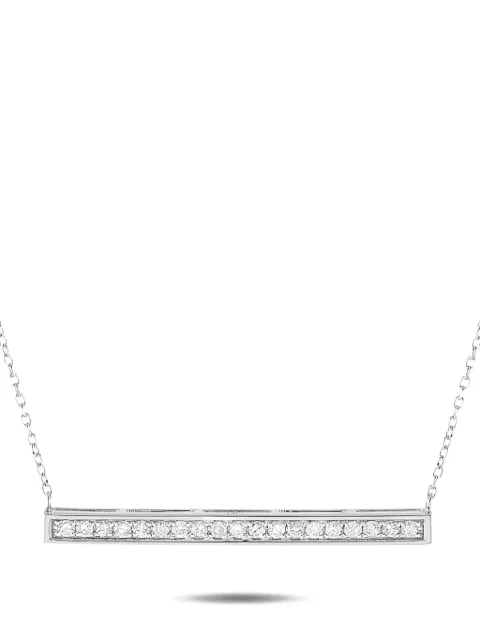LB Exclusive 14kt white gold Bar diamond necklace Silver ANK15813W