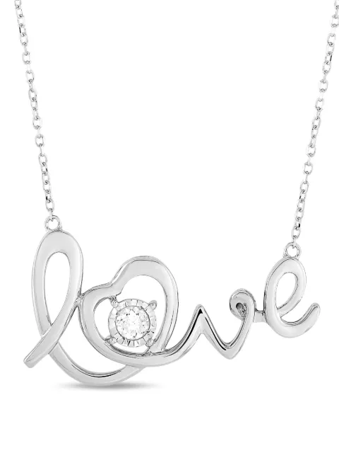 LB Exclusive 14K white gold diamond necklace Silver ANK15790