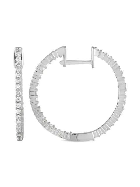 LB Exclusive 14K white gold Inside-Out diamond hoop earrings Gold AER14262
