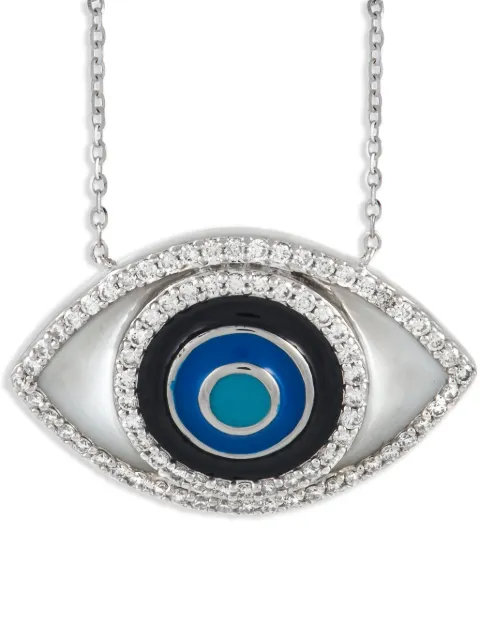 LB Exclusive 14K white gold evil eye-pendant diamond necklace White PN14375