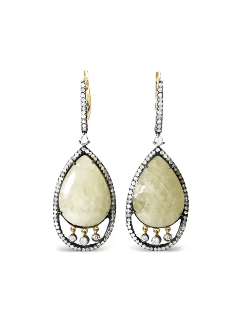 LB Exclusive 18K yellow gold diamond and sapphire earrings Gold ER3860