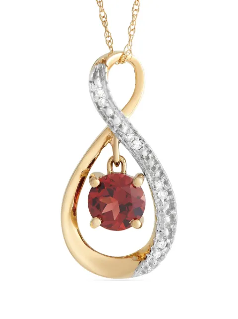 LB Exclusive 14K yellow gold garnet and diamond necklace Gold PD415537YGA