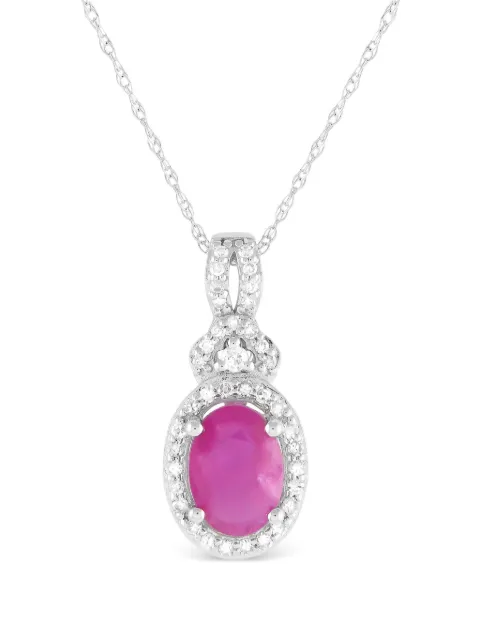 LB Exclusive 14kt white gold diamond and ruby pendant necklace Silver PD415738WRU