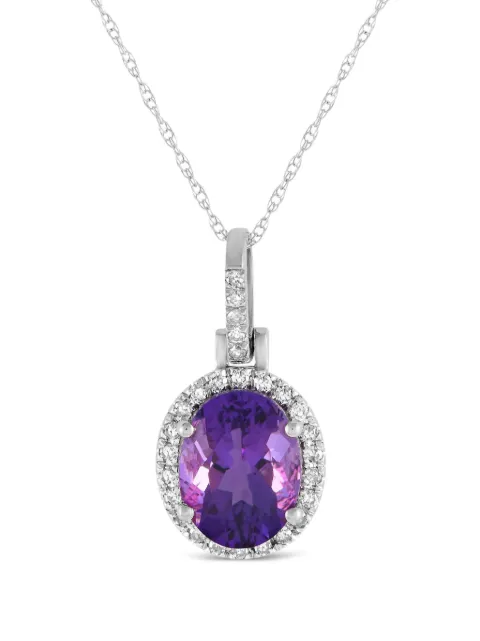 LB Exclusive 14K white gold diamond and amethyst necklace Silver PD415500WAM