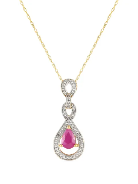 LB Exclusive 14kt yellow gold diamond and ruby pendant necklace Gold PD416318YRU