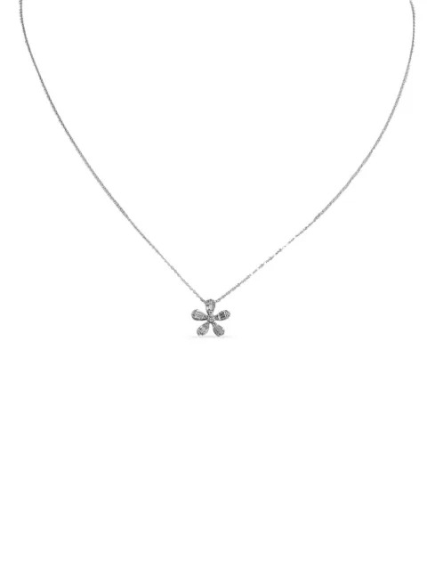 LB Exclusive 14K white gold Flower diamond necklace Silver PN14995