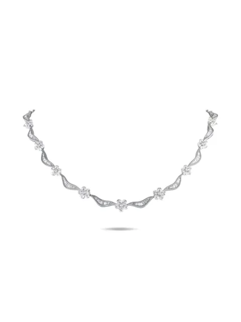 LB Exclusive 18K white gold diamond necklace Silver NK01081