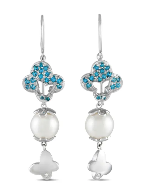 Io Si 18K white gold gemstone and pearl earrings Silver LO06U0096051923
