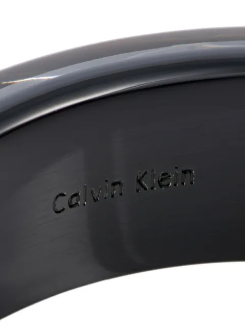 Calvin Klein Vintage geometric-pattern bangle bracelet Black KJ2SAD56010S