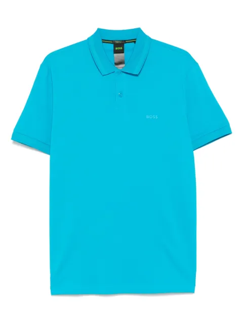 BOSS stripe-trim polo shirt Blue 50507583