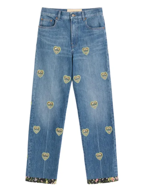 Valentino Garavani heart-embossed jeans Blue BDD20C9KH