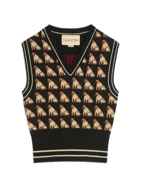 Valentino Garavani Petit Charles jacquard vest Black BK400P9K3