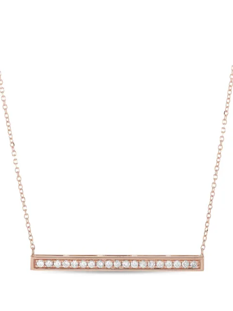 LB Exclusive 14K rose gold Bar diamond necklace Pink ANK15813R