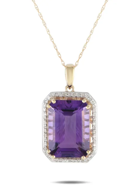 LB Exclusive 14K yellow gold amethyst and diamond necklace Gold PD415513YAM