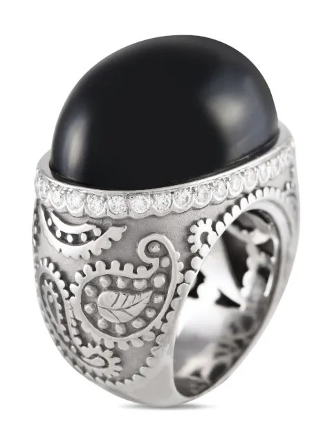 Carrera Y Carrera 18K white gold onyx and diamond ring Silver CC12122623