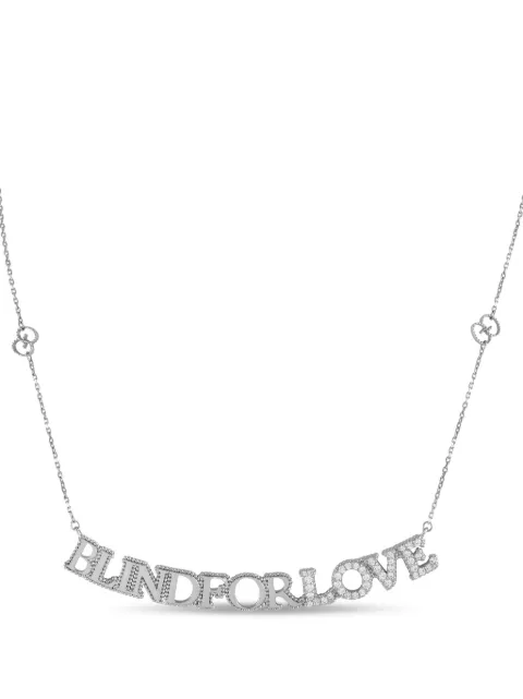 Gucci Pre-Owned 18K white gold Blind for Love diamonds necklace Silver GU10100223