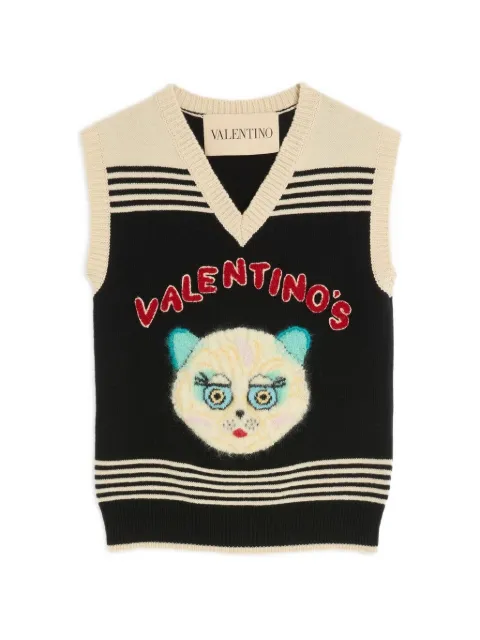 Valentino Garavani Le Chat De La Maison embroidered gilet Black BK400Q9KA