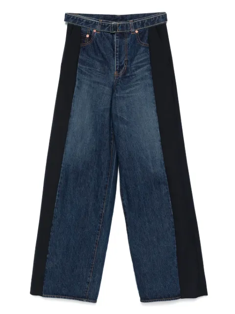 sacai contrast-panel wide-leg jeans Blue 2507827