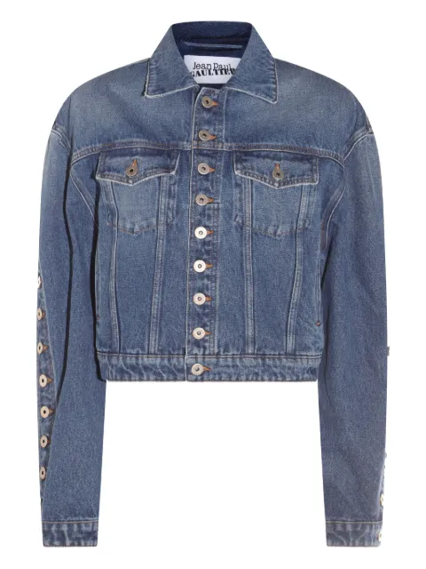 Jean Paul Gaultier cropped denim jacket Blue 2534UVE092D01357