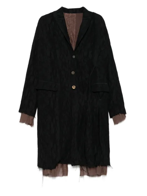 CHIAHUNG SU textured coat Black SS25MC14EMST