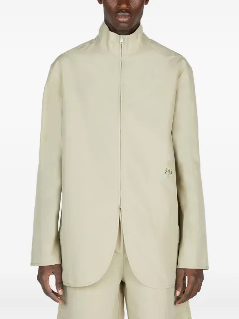 Diomene high-neck embroidered jacket Neutrals 231MDDMCL0005