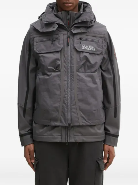 Napapijri logo-print layered jacket Grey NP0A4INC