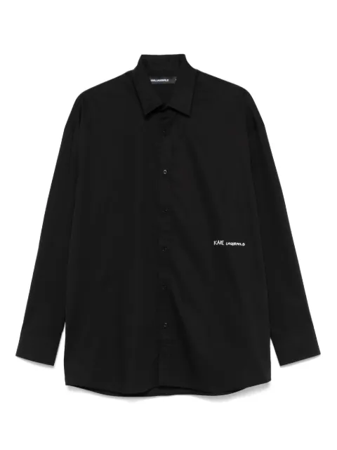 Karl Lagerfeld logo-appliqué shirt Black 60597660553600