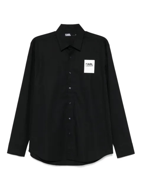 Karl Lagerfeld logo-patch shirt Blue 60593560824600