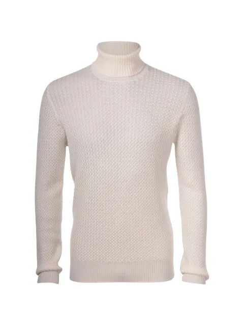 Gran Sasso Cyclist honeycomb-knit roll-neck sweater White 5715714280