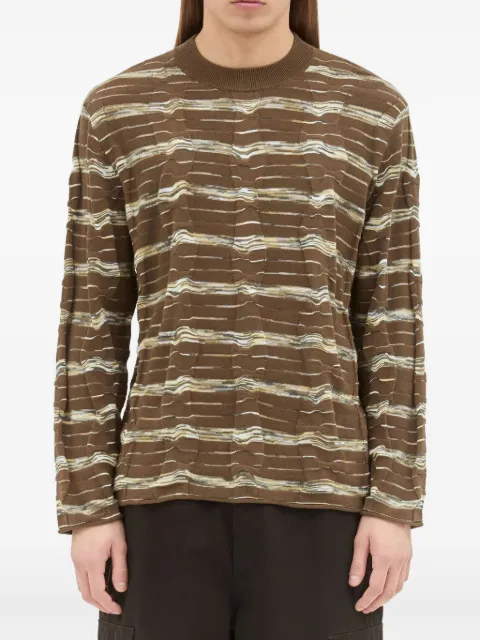 Brain Dead cotton textured sweatshirt Brown W24T18003986