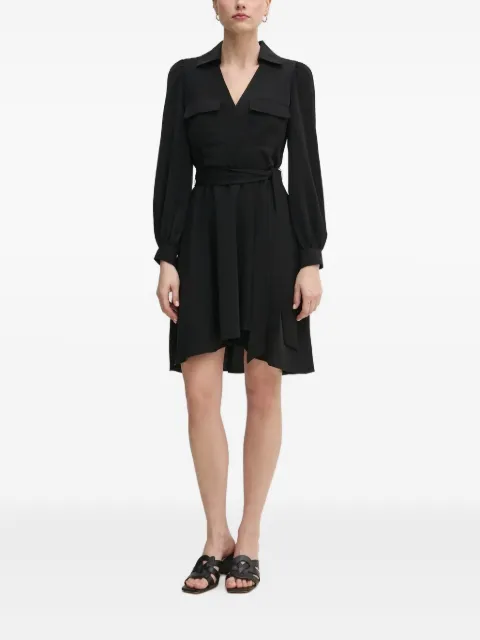DKNY wrap-front long-sleeve mini dress Black DD3K7484