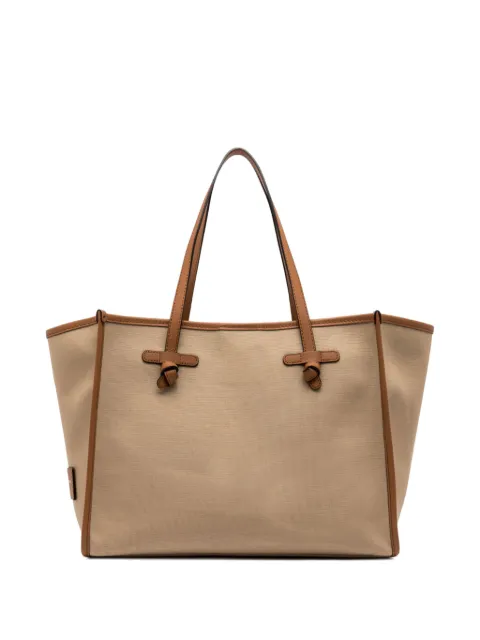 GIANNI CHIARINI Marcella leather-trim shoulder bag Neutrals BS6850COMMCNVSE