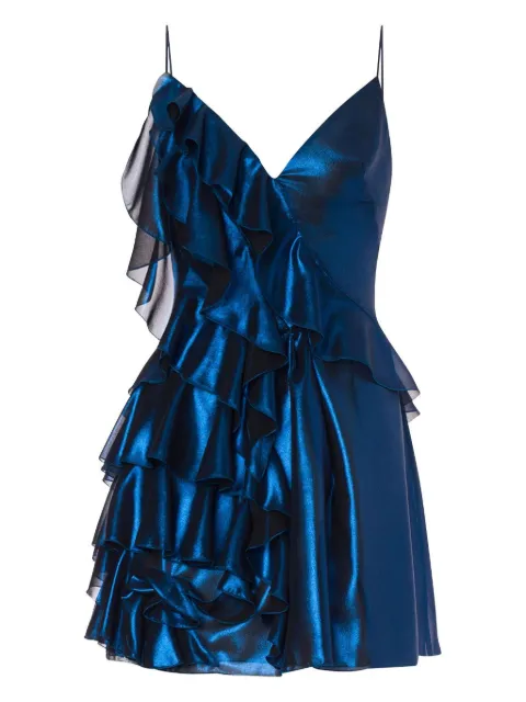Alberta Ferretti satin-finish mini dress Blue A04341634