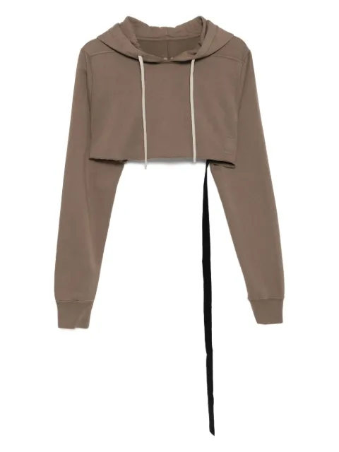 Rick Owens DRKSHDW cropped hoodie Brown DU01E3257FP