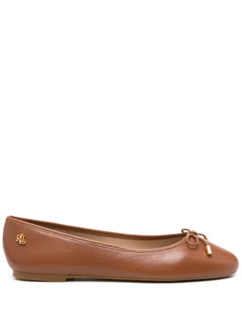 Lauren Ralph Lauren leather ballerina shoes Brown 802940603002