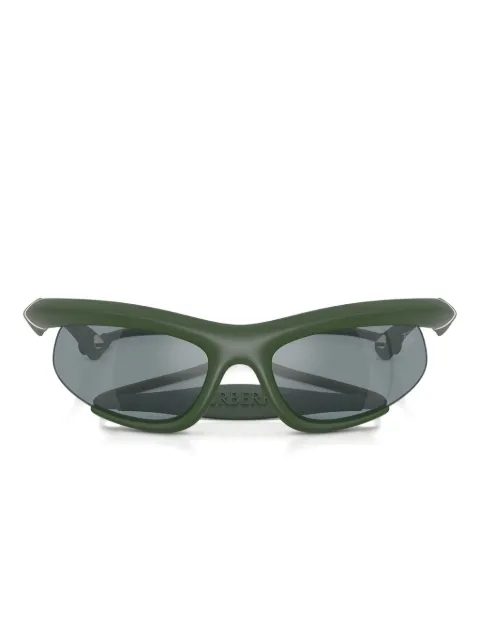 Burberry Eyewear rubber geometric-frame sunglasses Green BE446241556G