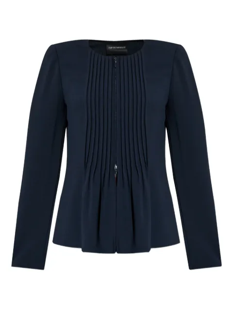 Emporio Armani pleated fitted jacket Blue EW000850AF12514