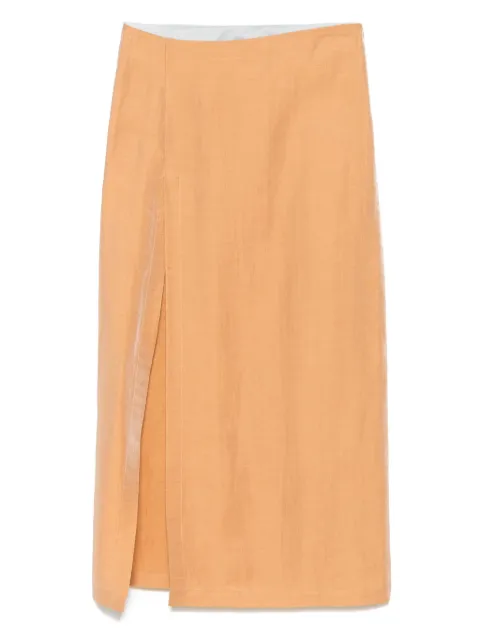 Alysi lurex-detailed midi skirt Orange 105014P5205